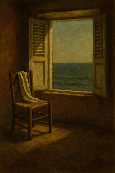 Vue sur la mer - Peinture de style vieux maître par Diya Dubois