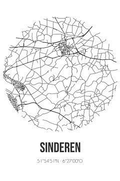 Sinderen (Gelderland) | Karte | Schwarz und Weiß von Rezona