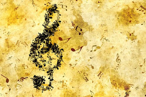 Notenschrift op papier