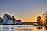zonsondergang Regensburgse stenen brug