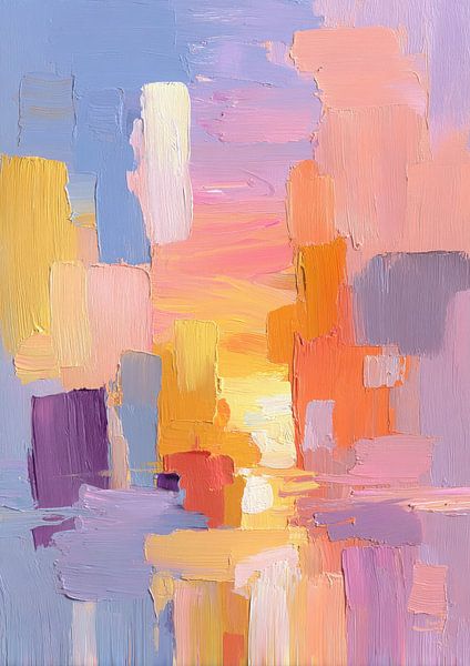 Abstract sunrise in pastel by Niklas Maximilian