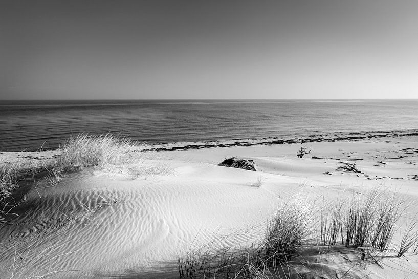 Duinen en de zee in zwart-wit van Sascha Kilmer