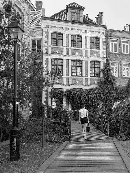 Vrouw wandelt in de stad van Kok and Kok