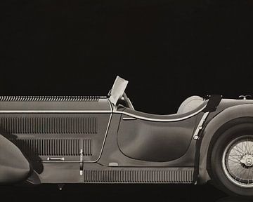 Mercedes - Benz SSK710 1930 Schwarz-Weiß von Jan Keteleer