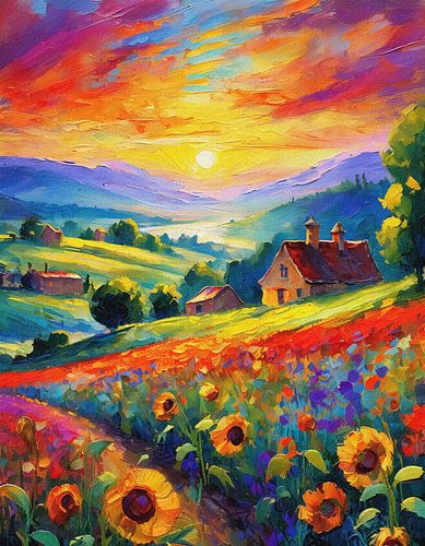 Ondergaande Sereniteit: Een Ode aan Van Gogh