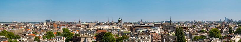 Panoramisch uitzicht over Amsterdam vanaf de Westerkerk toren van Sjoerd van der Wal Fotografie