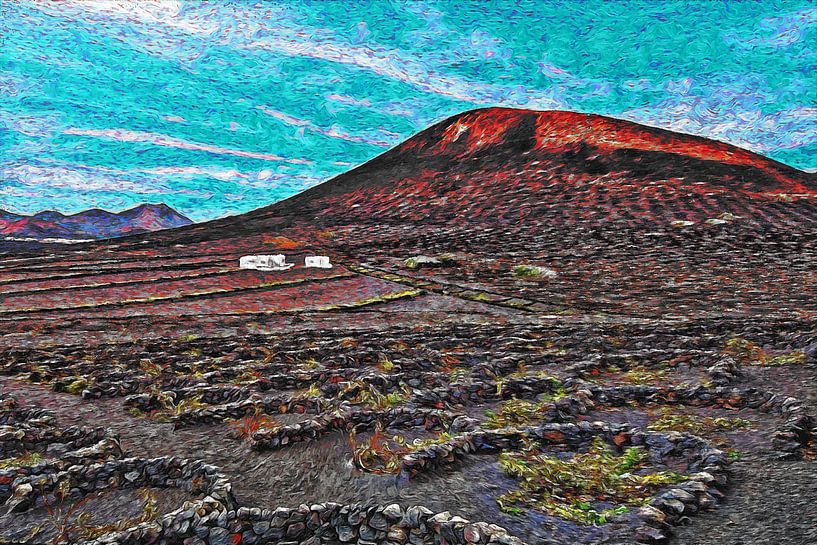 La Geria (Lanzarote) | Van Gogh-stijl van Peter Balan