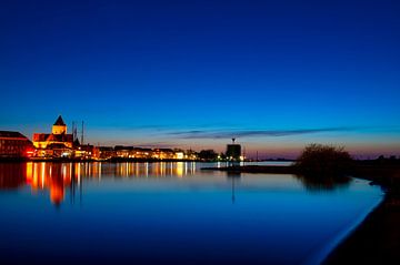 Kampen la nuit avec la Buitenkerk illuminée sur Sjoerd van der Wal Photographie