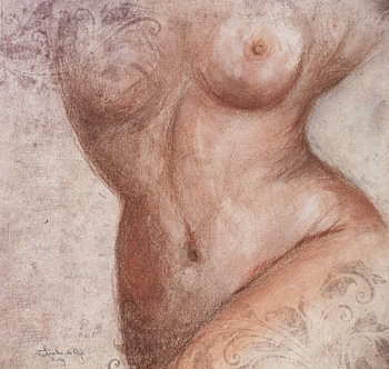 La beauté à l'état pur, la femme ! Dessiné à la main avec des crayons de couleur pastel.