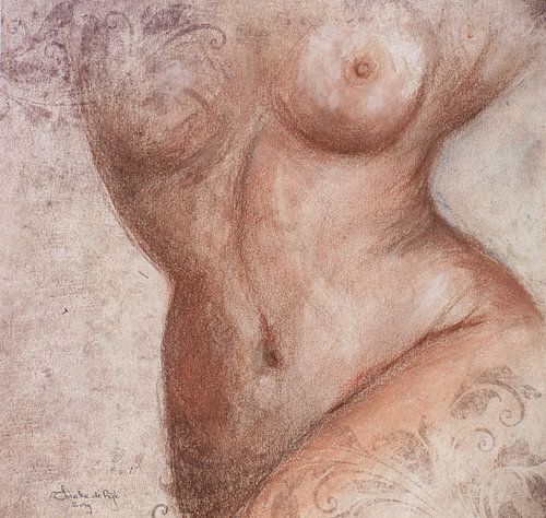 La beauté à l'état pur, la femme ! Dessiné à la main avec des crayons de couleur pastel.