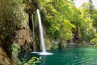 Waterfall at Plitvice Lakes in Croatia