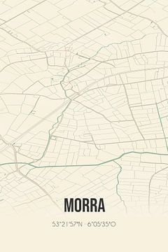 Vintage landkaart van Morra (Fryslan) van Rezona