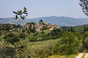Blick auf Montefioralle in Chianti (Toskana, Italien)