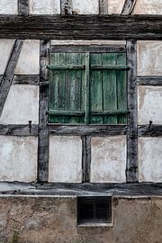 Petrol green door frame house France part 2/2 by Stadspronk