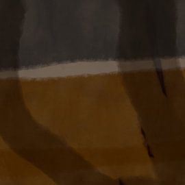 Modern abstract art. Shapes and lines in taupe, brown, terra by Dina Dankers