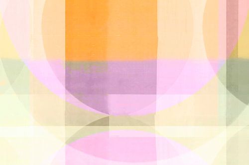 Abstracte Bauhaus-vormen Pastelschilderen van FRESH Fine Art