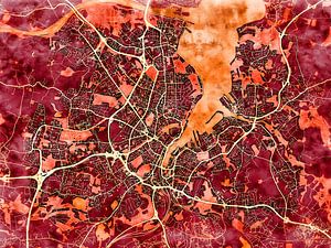 Karte von Kiel im stil 'Amber Autumn'