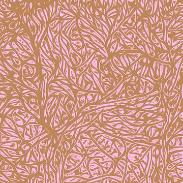 Marokkaanse Zomer Saffraan Roze Beige van Abstrakt Art