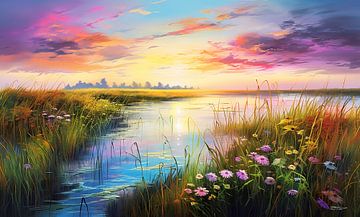 paysage aux couleurs douces sur Gelissen Artworks