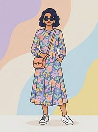 Woman with Floral Dress by rendyokt rendy