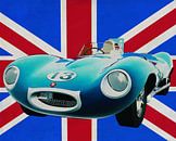 Jaguar Typ D vor dem Union Jack von Jan Keteleer Miniaturansicht