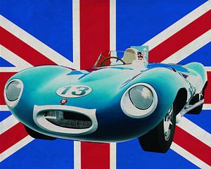 Jaguar Typ D vor dem Union Jack