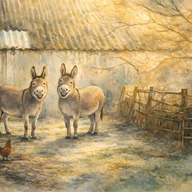 Deux petits ânes sur Linda de Klein