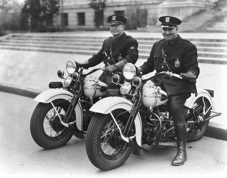 two policemen Harley Davidson van harley davidson