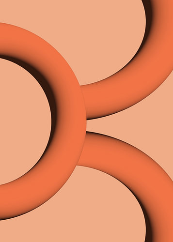 Warm Terracotta Abstract Waves and Fluid Curves