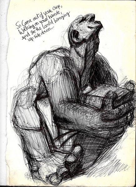 STATUE MAN + ROCK by Vincent Jacobs