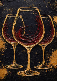 Golden Glasses – Moments of Wine by AidasignArt