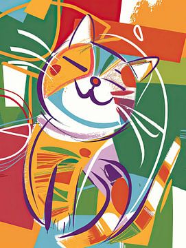 Kleurrijke Kattenkrabbels van ARTEO Schilderijen