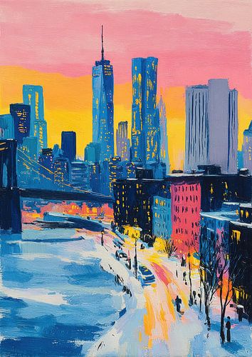 New York Brooklyn Bridge Pastel