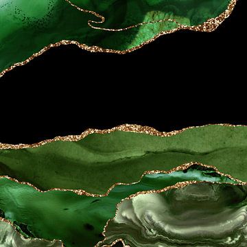 Green & Gold Agate Texture 16 by Aloke Design