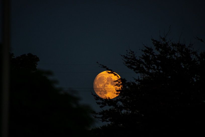 Pleine lune montante en octobre par Michael van Eijk