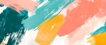 Gekleurde penseelstreken - abstract en modern van Poster Art Shop