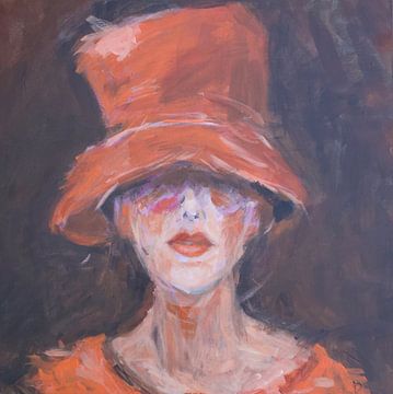 Chapeau orange van Mieke Daenen