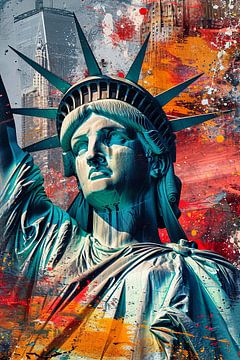 Statue de la Liberté et New York abstrait sur ARTemberaubend