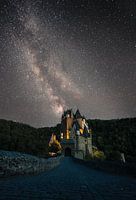 Galaxy in a fairytale landscape