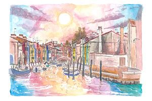 Burano Perle der Lagune von Venedig mit Ponte della Vigna