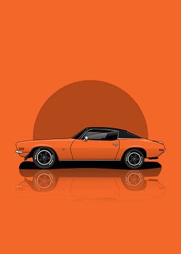 Art 1970 Chevrolet Camar Orange by D.Crativeart