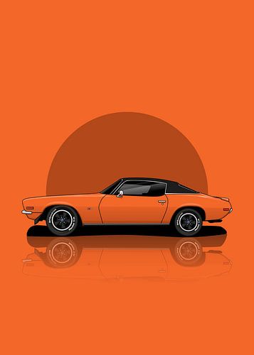 Kunst 1970 Chevrolet Camar Oranje