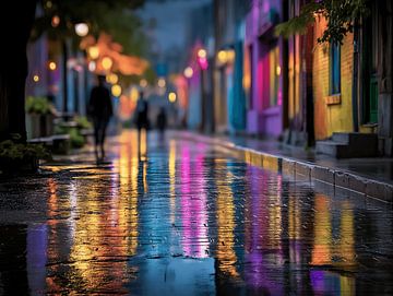 Lila Regen Reflexionen