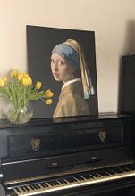 Klantfoto: Meisje met parel - Meisje van Vermeer - Schilderij (HQ), op canvas