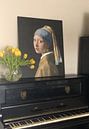 Klantfoto: Meisje met parel - Meisje van Vermeer - Schilderij (HQ)