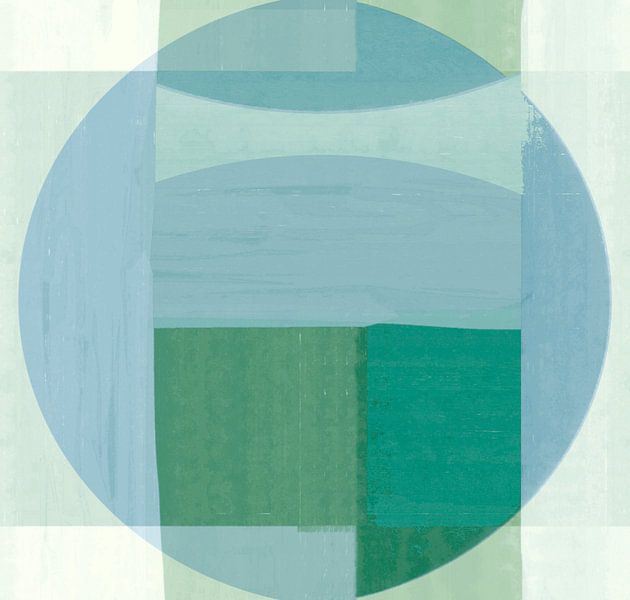 Abstract Bauhaus shapes in retro colours by FRESH Fine Art
