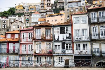 Colored houses in Porto by Monique Tekstra-van Lochem