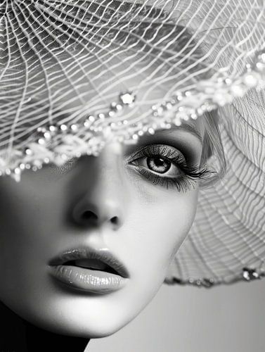 Zwart-wit portret, geïnspireerd door de jaren 50