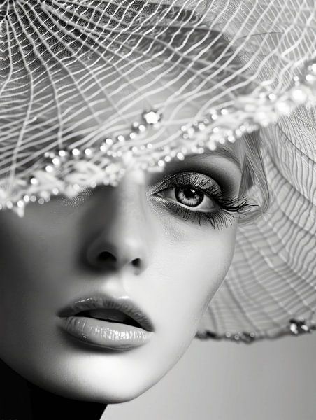 Black-and-white portrait inspired by the 1950s by Carla Van Iersel