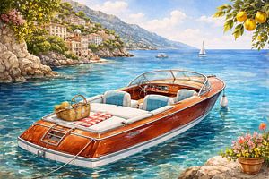 Mediterranean Coastal Escape with Vintage Boat